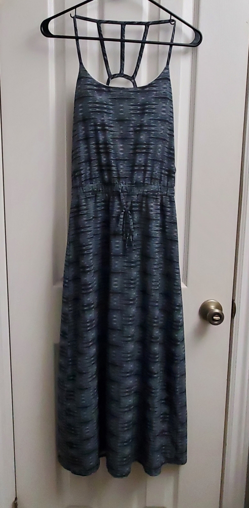 Athleta Ariel Novella Grey and Black Maxi Dress